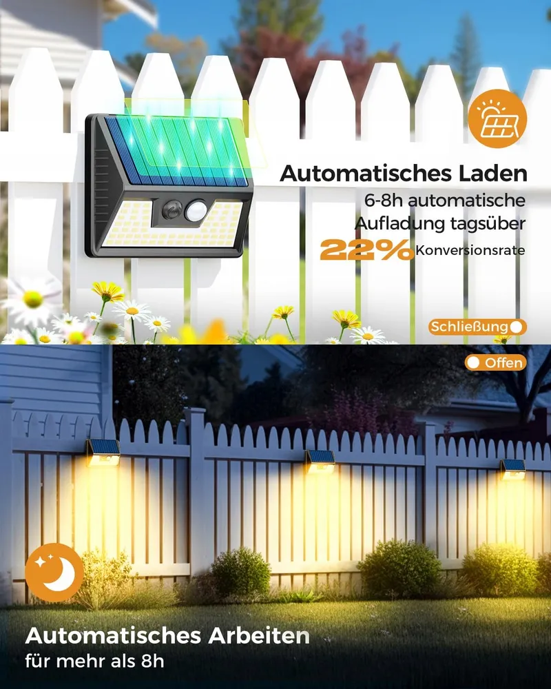 VIGHEP Solar LED Buitenlampen met Bewegingssensor Warm 12 Stuks IP65 — foto 5