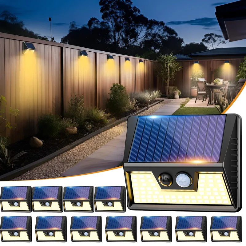 VIGHEP Solar LED Buitenlampen met Bewegingssensor Warm 12 Stuks IP65 — foto 1