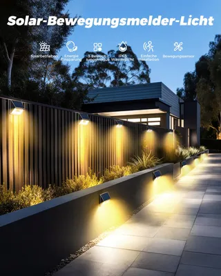 VIGHEP Solar LED Buitenlampen met Bewegingssensor Warm 12 Stuks IP65 — miniatuur 3