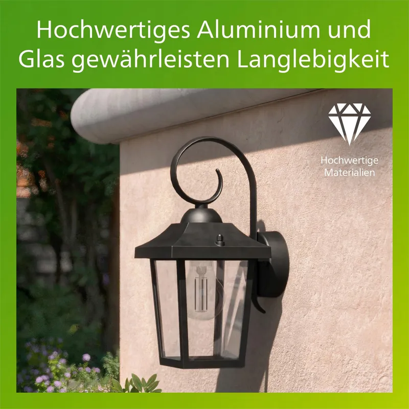 PHILIPS Buzzard Buitenwandlamp E27 Zwart Waterdicht IP44 — foto 5