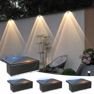 MUSUNIA Solar Wandlamp Waterdicht Buiten 3 Standen 4 Stuks — miniatuur 1