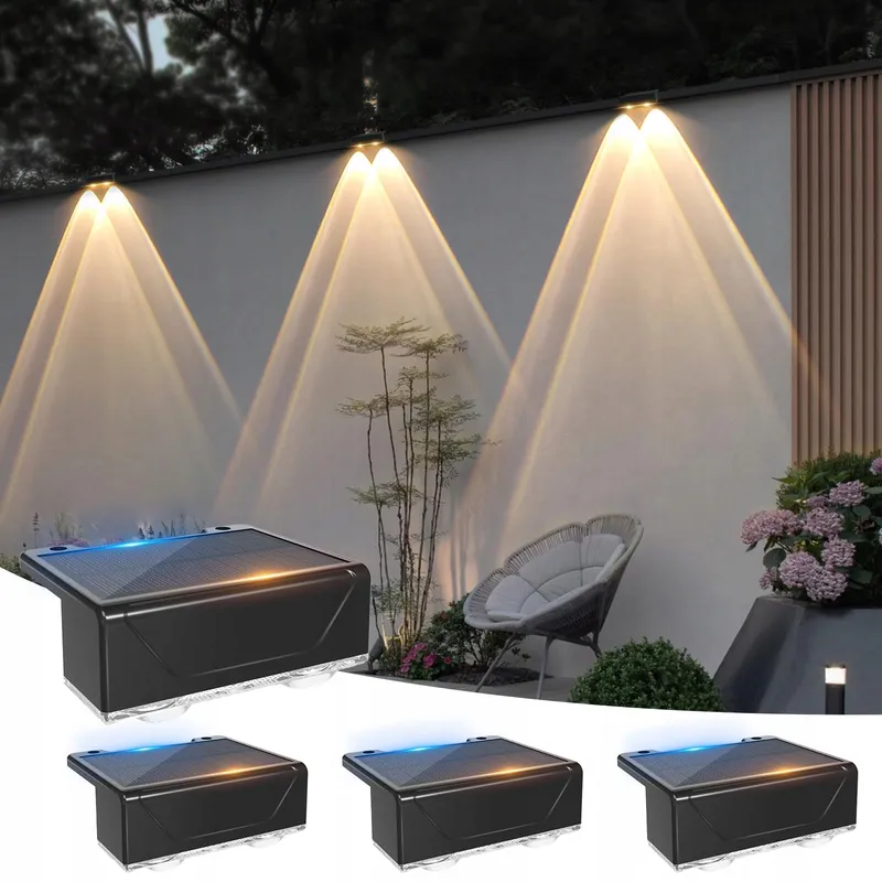 MUSUNIA Solar Wandlamp Waterdicht Buiten 3 Standen 4 Stuks — foto 1