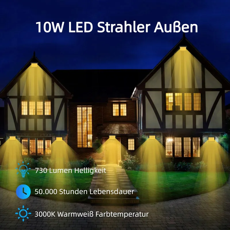 WEGOODLIFE LED Schijnwerper Buiten Fel Warmwit Garage IP66 — foto 2