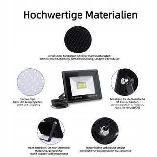 WEGOODLIFE LED Schijnwerper Buiten Fel Warmwit Garage IP66 — miniatuur 6