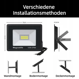 WEGOODLIFE LED Schijnwerper Buiten Fel Warmwit Garage IP66 — miniatuur 3