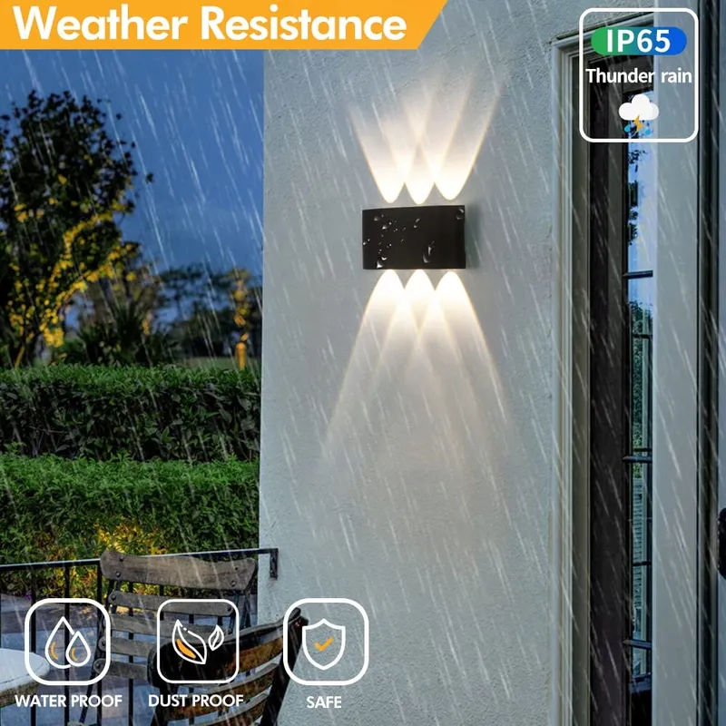 FUPE LED Wandlamp Binnen Buiten Up-Down Zwart Neutraalwit IP65 — foto 4