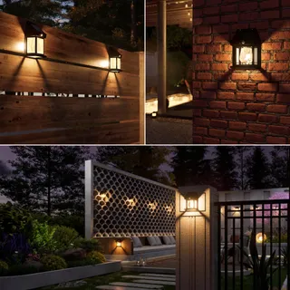 FLACCHI Solar LED Lampen Bewegingsmelder Warmwit Garage 4x IP65 — miniatuur 7