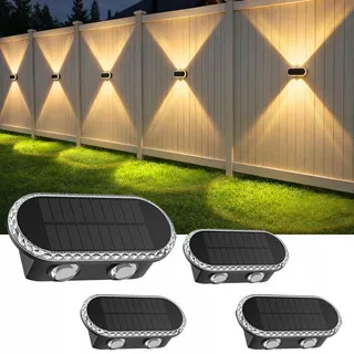 HIROMECO Solar Buitenlamp Up Down 3 Standen Tuin 4 St — miniatuur 1
