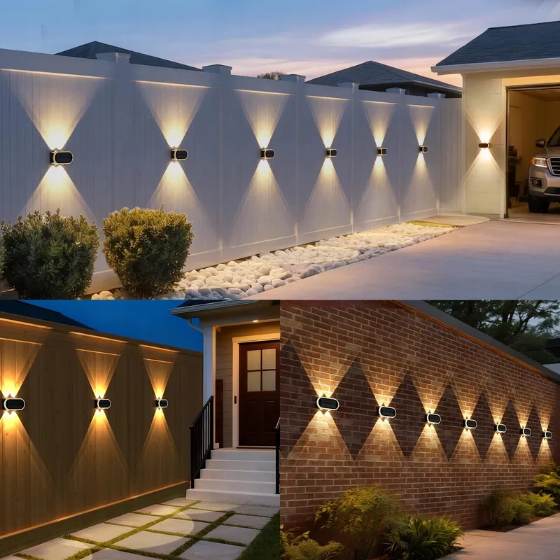 HIROMECO Solar Buitenlamp Up Down 3 Standen Tuin 4 St — foto 6