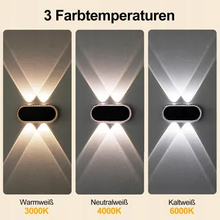HIROMECO Solar Buitenlamp Up Down 3 Standen Tuin 4 St — miniatuur 5