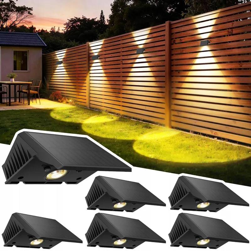 DELAIGLOW Solar Buitenlampen Up Down Warmwit Waterdicht 6x IP67 — foto 1