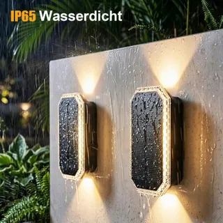 SUNNMO Solar LED Wandlamp Up-Down Buiten 3 Kleuren 6 Stuks IP65 — miniatuur 6