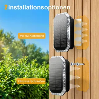 SUNNMO Solar LED Wandlamp Up-Down Buiten 3 Kleuren 6 Stuks IP65 — miniatuur 7