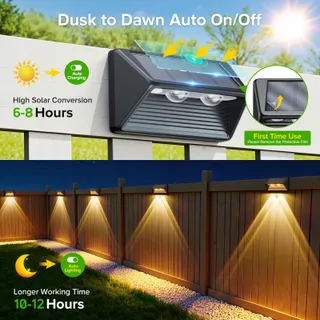 RECHOO Solarlampen Super Fel Tuin Terras 6 Stuks IP65 — miniatuur 4