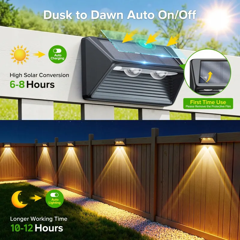 RECHOO Solarlampen Super Fel Tuin Terras 6 Stuks IP65 — foto 4
