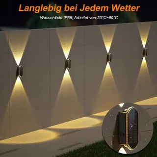 ELLASAY Solar Wandlampen Buiten Waterdicht 3 Kleuren IP65 4 Stuks — miniatuur 7