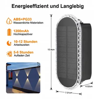 ELLASAY Solar Wandlampen Buiten Waterdicht 3 Kleuren IP65 4 Stuks — miniatuur 5