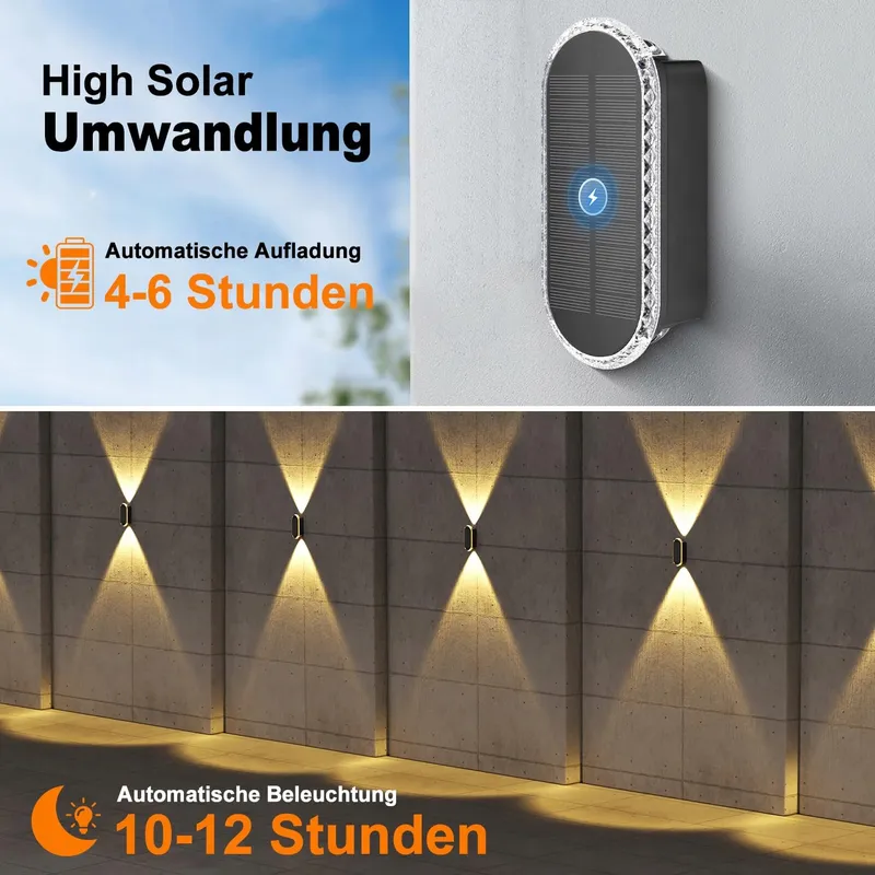 ELLASAY Solar Wandlampen Buiten Waterdicht 3 Kleuren IP65 4 Stuks — foto 2