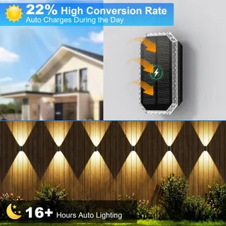 GILIWOSY Solar Wandlamp Buiten Waterdicht 3 Kleuren 4 Stuks IP65 — miniatuur 5