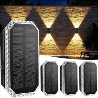 GILIWOSY Solar Wandlamp Buiten Waterdicht 3 Kleuren 4 Stuks IP65 — miniatuur 1