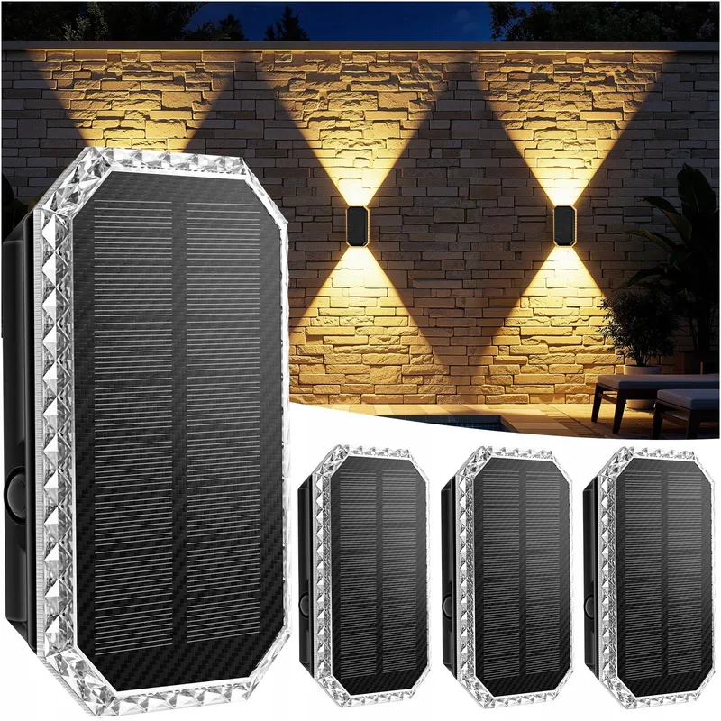 GILIWOSY Solar Wandlamp Buiten Waterdicht 3 Kleuren 4 Stuks IP65 — foto 1