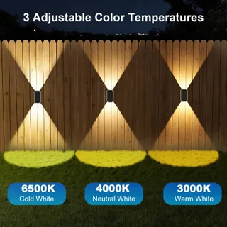 GILIWOSY Solar Wandlamp Buiten Waterdicht 3 Kleuren 4 Stuks IP65 — miniatuur 3