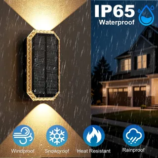 GILIWOSY Solar Wandlamp Buiten Waterdicht 3 Kleuren 4 Stuks IP65 — miniatuur 4