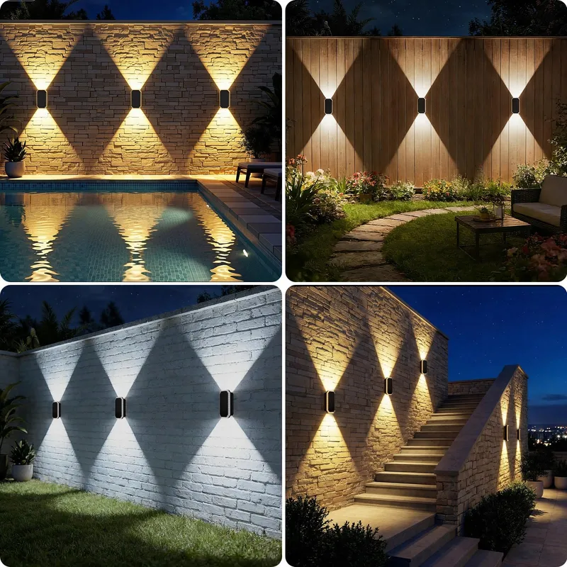 GILIWOSY Solar Wandlamp Buiten Waterdicht 3 Kleuren 4 Stuks IP65 — foto 7