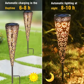 GÖRVITOR Solarlampen Metaal Oosters Tuin IP65 8 Stuks — miniatuur 2