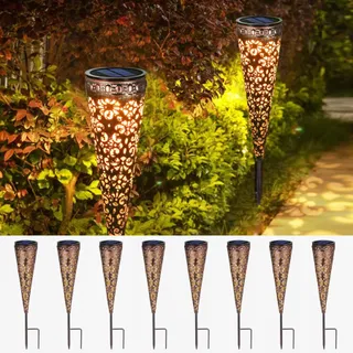 GÖRVITOR Solarlampen Metaal Oosters Tuin IP65 8 Stuks