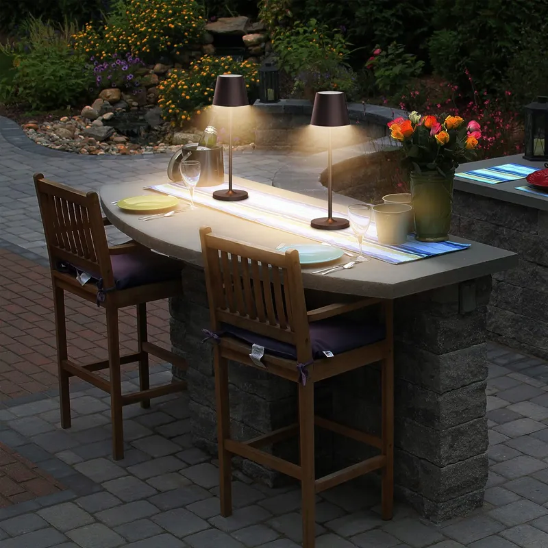 K-BRIGHT LED Tafellamp Oplaadbaar Dimbaar USB Warm Bruin — foto 6
