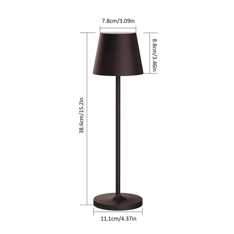 K-BRIGHT LED Tafellamp Oplaadbaar Dimbaar USB Warm Bruin — foto 7