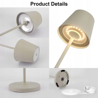K-BRIGHT LED Tafellamp Oplaadbaar Dimbaar Binnen Buiten — miniatuur 2