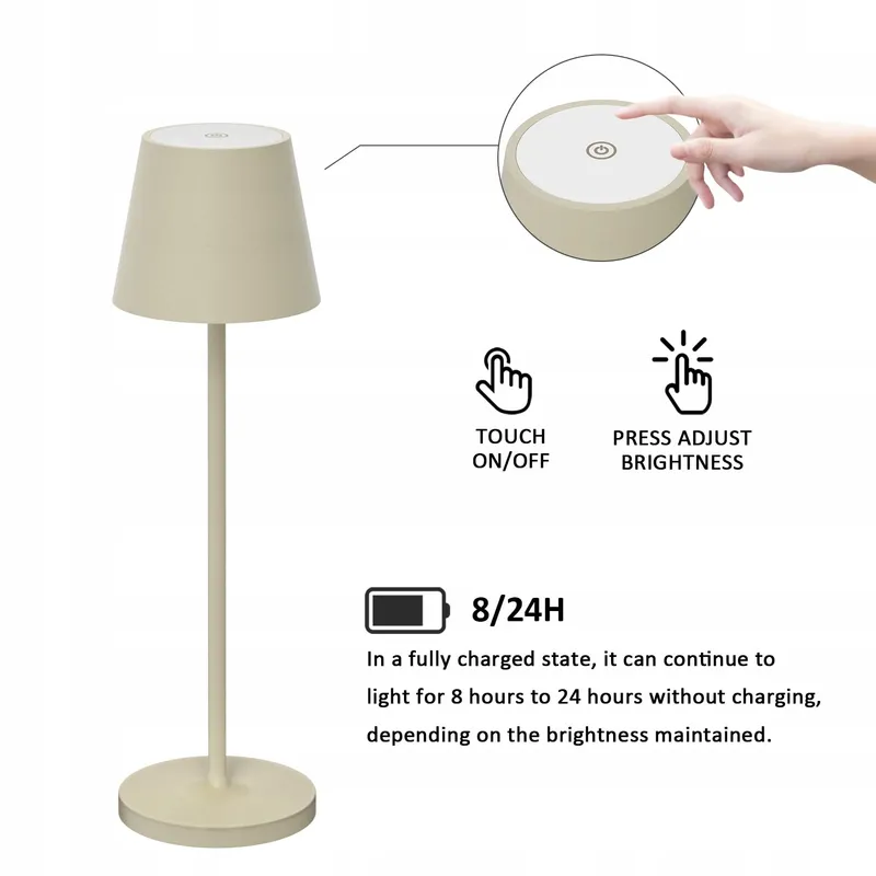 K-BRIGHT LED Tafellamp Oplaadbaar Dimbaar Binnen Buiten — foto 3