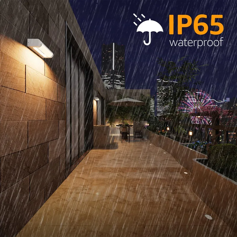 K- LED Buitenwandlamp Waterdicht Tuin Terras Wit 18W IP65 — foto 6