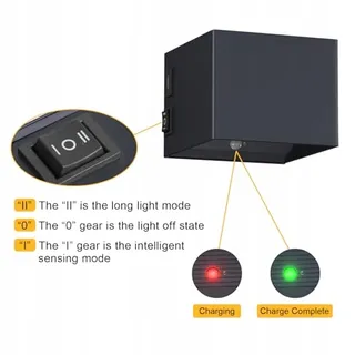 K-BRIGH LED Wandlamp Bewegingsmelder Magnetisch USB Antraciet 5W — miniatuur 3