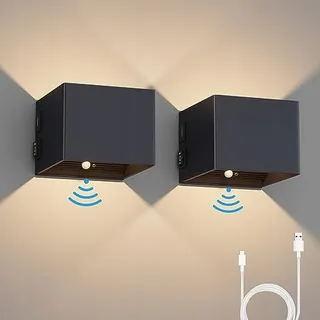 K-BRIGH LED Wandlamp Bewegingsmelder Magnetisch USB Antraciet 5W — miniatuur 1