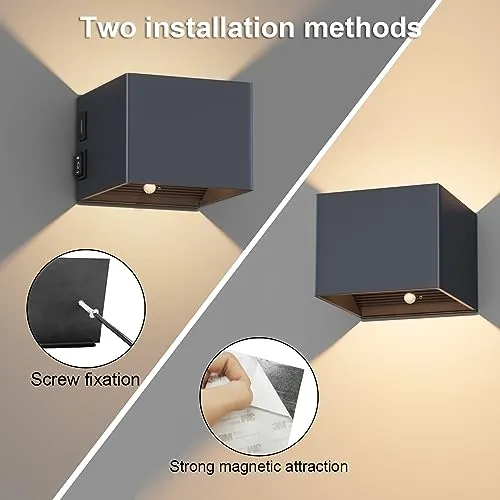 K-BRIGH LED Wandlamp Bewegingsmelder Magnetisch USB Antraciet 5W — foto 6