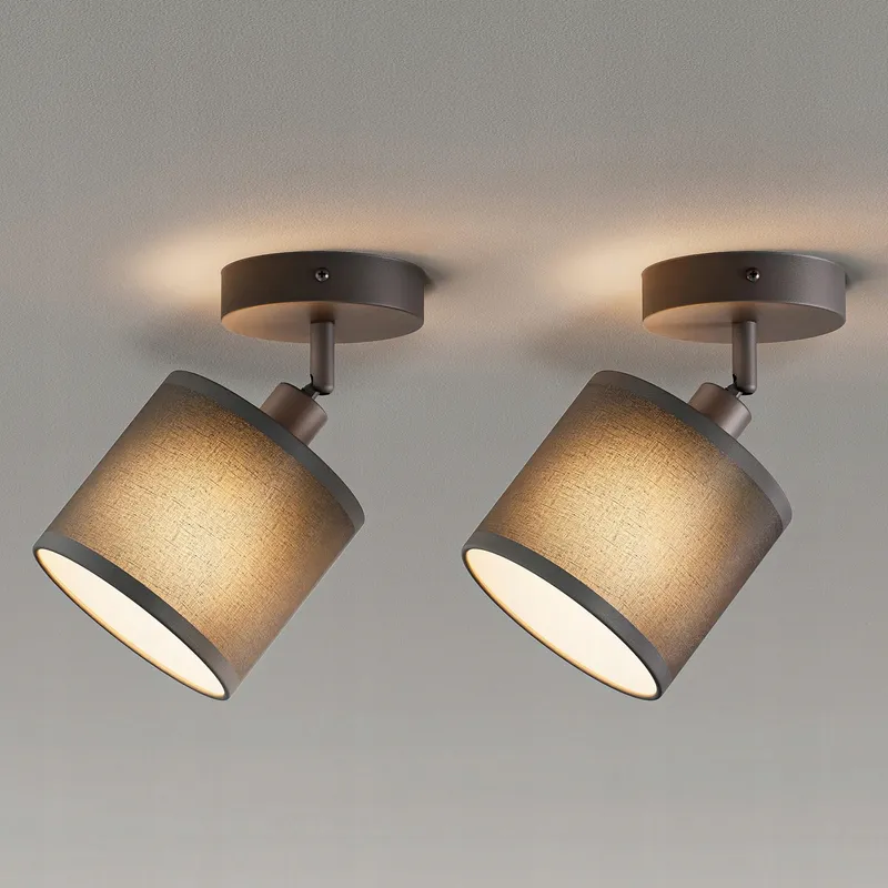 K-BRIGHT Plafondspot Verstelbaar Zwart Aluminium Rond E14 2 Stuks — foto 1