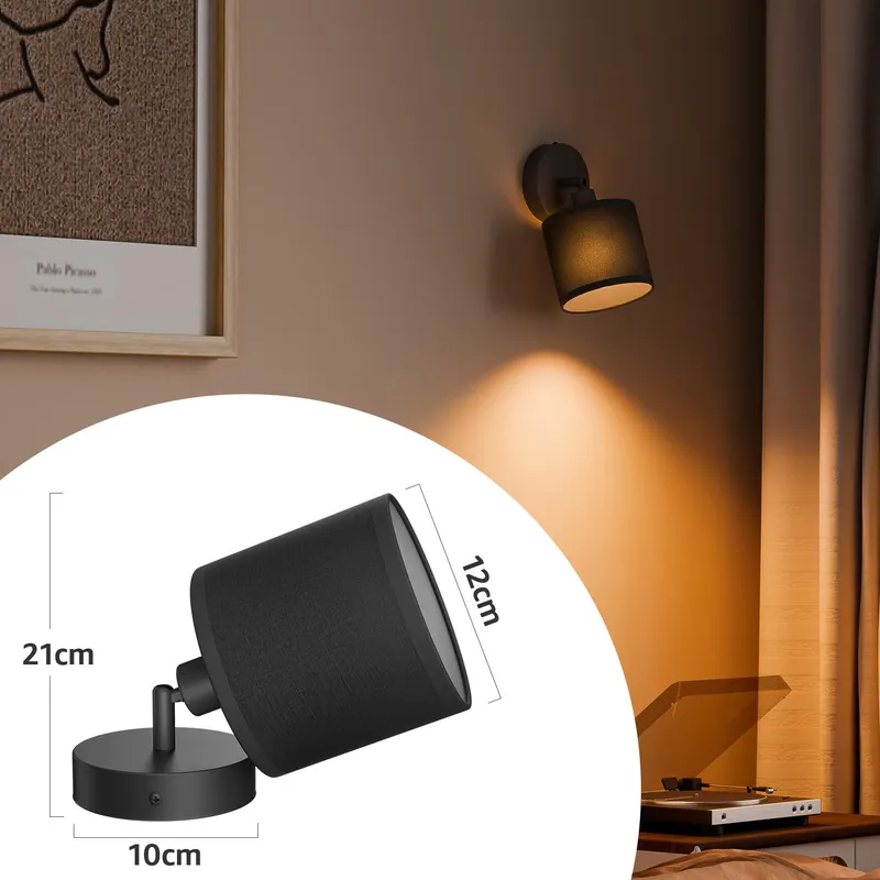 K-BRIGHT Plafondspot Verstelbaar Zwart Aluminium Rond E14 2 Stuks — foto 5