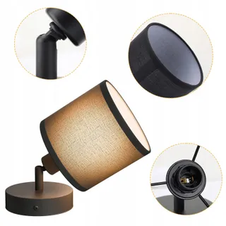 K-BRIGHT Plafondspot Verstelbaar Zwart Aluminium Rond E14 2 Stuks — miniatuur 3