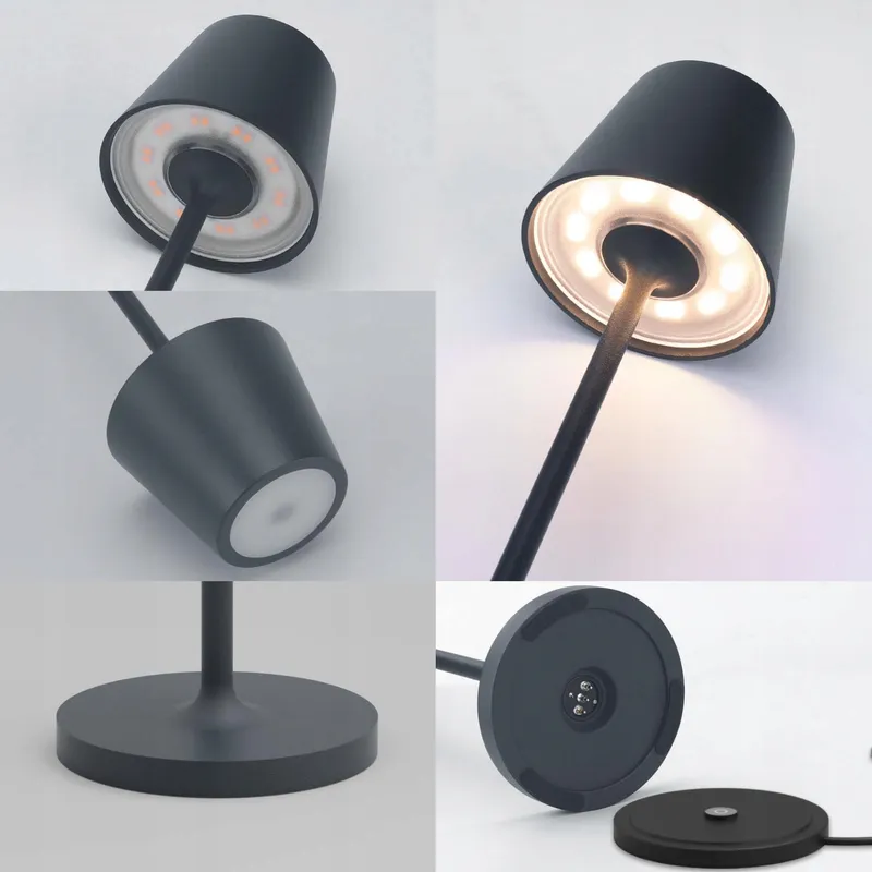K-BRIGHT LED Tafellamp Oplaadbaar Waterdicht Mini USB 27,5cm IP54 — foto 2