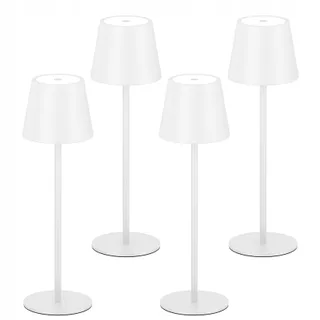 K-BRIGHT Set 4 LED Tafellampen Draadloos USB-C IP54 Wit 2700K