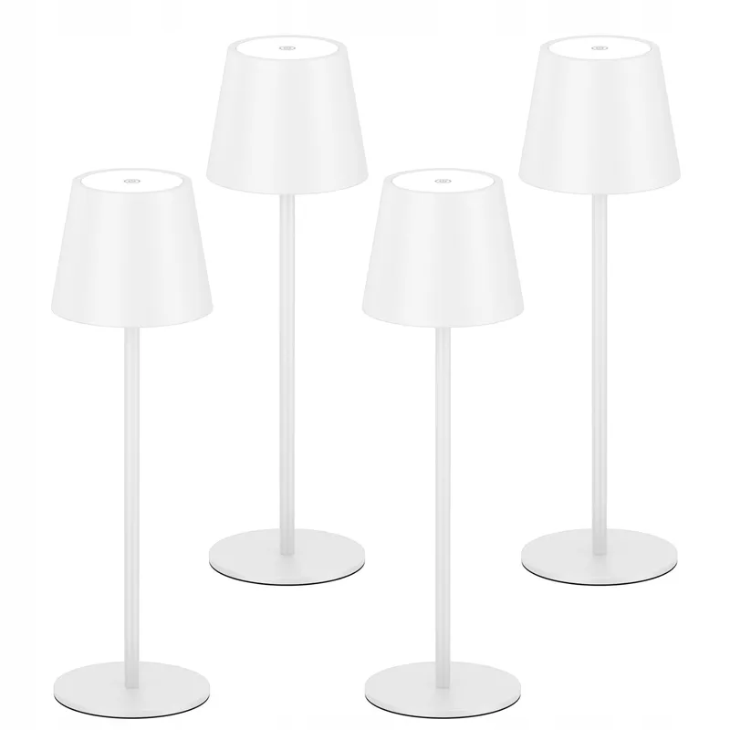 K-BRIGHT Set 4 LED Tafellampen Draadloos USB-C IP54 Wit 2700K — foto 1
