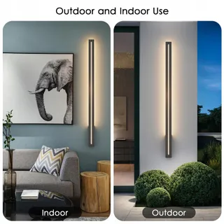 K-BRIGHT LED Wandlamp Modern Waterdicht Zwart 100cm 3000K IP54 — miniatuur 5