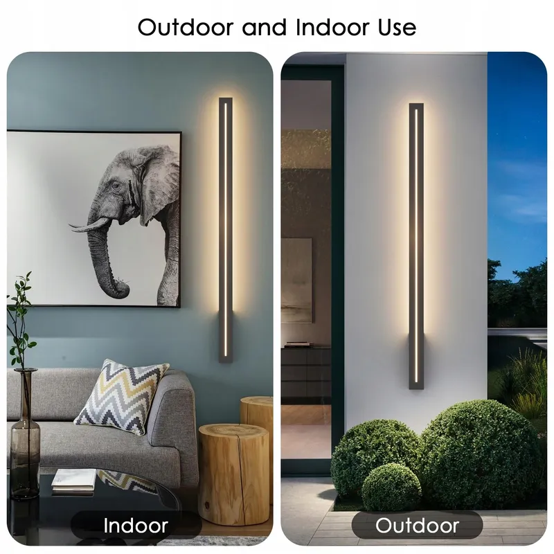 K-BRIGHT LED Wandlamp Modern Waterdicht Zwart 100cm 3000K IP54 — foto 5