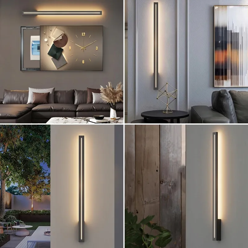 K-BRIGHT LED Wandlamp Modern Waterdicht Zwart 100cm 3000K IP54 — foto 7