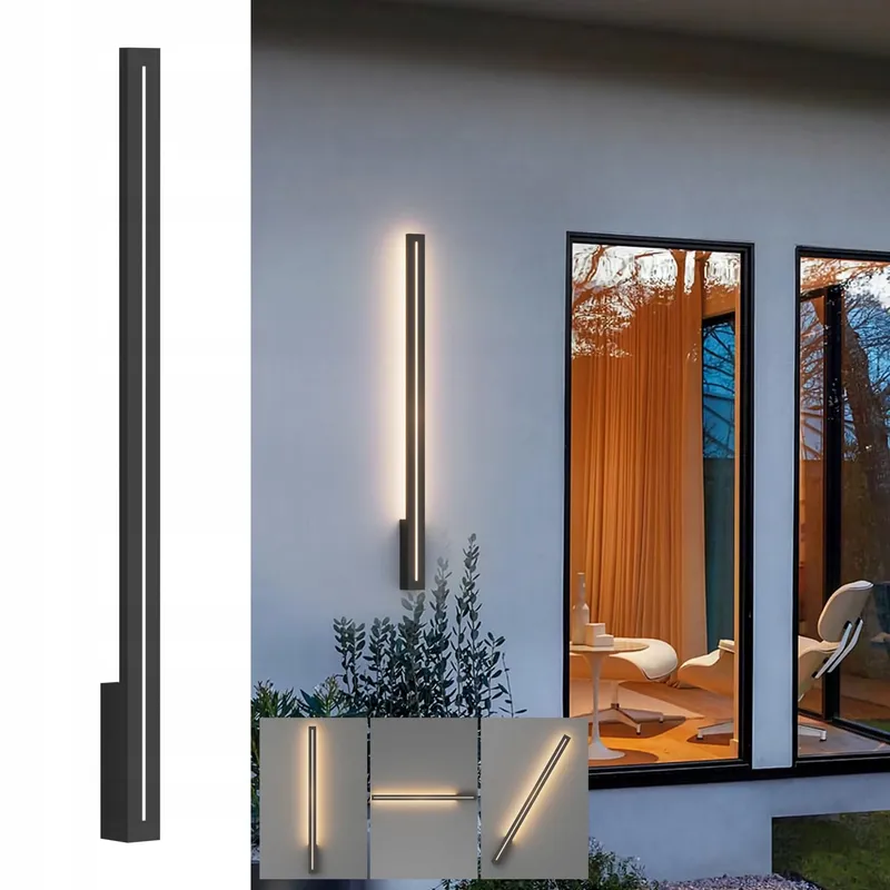 K-BRIGHT LED Wandlamp Modern Waterdicht Zwart 100cm 3000K IP54 — foto 1