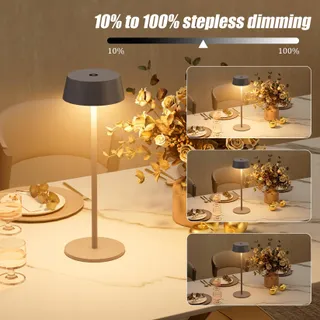 K-BRIGHT Set 2 LED Tafellampen Oplaadbaar Waterdicht 3000K — miniatuur 3