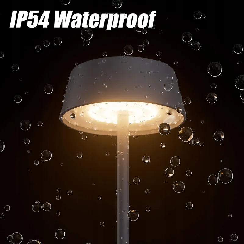 K-BRIGHT Set 2 LED Tafellampen Oplaadbaar Waterdicht 3000K — foto 4